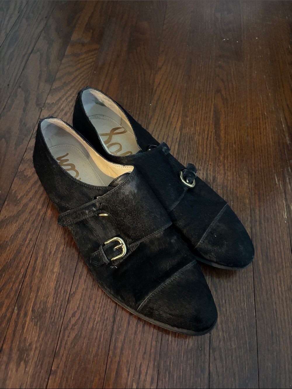 Sam Edelman Black Hyde Buckle Mules